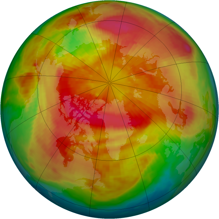 Arctic ozone map for 18 March 1988